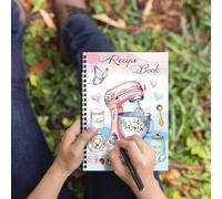 Taccuino con ricette - Taccuino da 100 fogli per ricette, quaderno a diario vuoto libro di cucina scritto a mano per principianti e viaggi al forno