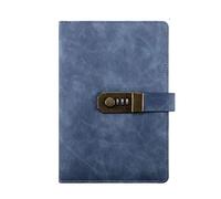 taccuino da viaggio, Blocco note in pelle con portapenne e password, stile retrò letterario, con principessa carina(Blue)
