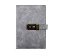 taccuino da viaggio, Blocco note in pelle con portapenne e password, stile retrò letterario, con principessa carina(Gray)