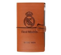 Grupo Erik Taccuino da viaggio Real Madrid | Travel Journal in pelle sintentica con 2 quaderni, porta tessere e tasca espandibile, 19,6 x 12 cm, Real Madrid Gadget