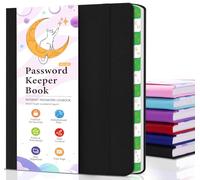 Taccuino delle Password con Schede Alfabetiche, Piccolo Libro delle Password 11,5 x 15,5 CM, Quaderno delle Password per Conservare i Dettagli del Proprio Account per la Casa e l'Ufficio - Nero