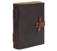 Taccuino diario in pelle con chiusura, carta vintage, dimensioni pratiche 21 x 16 cm, ideale come taccuino da viaggio, diario Antico in cuio per scrivere pensieri. Libro di pelle vintage