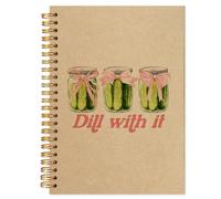 Taccuino divertente per notebook, copertina rosa e pickles Jar Notebooks for Note Taking, Pickle Lovers Gifts Journals for Writing, Dill with It Pickle Spiral Notebook, Kraft Paper 5,5 x 8,3 Inch