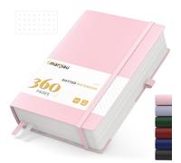 Taccuino formato A5, copertina rigida, 360 pagine, diario a pois, a righe, con carta da 100 g/mq, il blocco note è adatto per scrivere e annotare, 14,5 x 21 cm, rosa