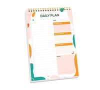 Taccuino giornaliero, Quaderno di programmazione inglese A5 Rilegato a spirale Quaderno di programmazione giornaliera, settimanale e mensile Vita efficiente e autodisciplinata(A)