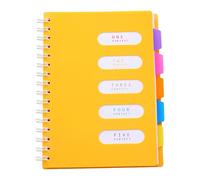 Taccuino grande con 5 soggetti, con divisori, per lavoro, multi soggetto, con 5 schede, organizer per appunti, scuola, biglietti di cancelleria personalizzati (arancione, taglia unica)