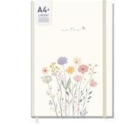 Taccuino Häfft paper&you® A4+ con linee "Flower Joy" | 156 pagine a righe, carta da 100 g/m² e elastico - ideale come diario, per liste e appunti