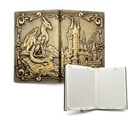Taccuino in Pelle 3D - Diario DND/Giochi di Ruolo - 200 Pagine Oro A5