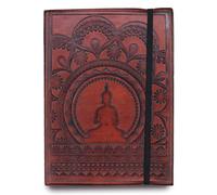Taccuino in pelle quaderno per schizzi diario mandala tibetano 20 x 15,5 cm