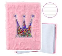 Taccuino in peluche Corona con coriandoli Rosa A5