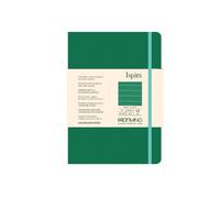 Fabriano Taccuino Ispira A5 - copertina rigida, con elastico, 96 fogli, righe, verde
