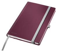 Taccuino Leitz Style A5 a quadretti, copertina rigida, 160 pagine, 80 fogli, carta certificata FSC da 100 g/m², fascia elastica e segnalibro, per ufficio e home office, Rosso, 44861028