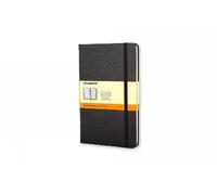 Taccuino Moleskine pocket a righe copertina rigida nero. Black