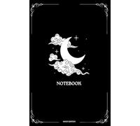 Taccuino | Note Book | Taccuino tema Luna | Pagine a righe | Nero | 13.5 x 21 cm