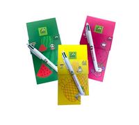 Taccuino & Penna 4 Colori “Zoo Fruit Collection” - TintaUnita & Bic Blocchetto A Fogli 70ff CHARM CON PENNA MULTIFUNZIONE E CIONDOLO
