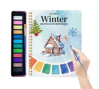 Taccuino per acquerello | Kit da colorare e dipingere, kit di quaderno per acquerello con pennello, per ragazzi e ragazze, principianti, casa, aula, viaggi, feste di compleanno, giornali