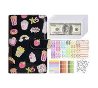 Taccuino per budget, pianificatore finanziario, organizzatore contabile personale, con 12 buste per contanti, adesivi inglesi con cerniera, foglietti adesivi per affari, 13 x 19 cm, carta, pelle PU