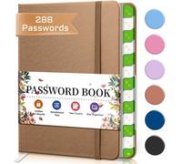 Taccuino Per Password Con Schede Alfabetiche 12 * 15,5 Cm, Taccuino Per Password Internet Per I Login Ai Siti Web, Per Non Dimenticare Mai Più Una Password - Marrone