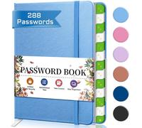 Taccuino Per Password Con Schede Alfabetiche, Organizzatore Di Indirizzi Internet E Password 12 * 15,5 Cm, Taccuino Per Password Con Banda Elastica Di Sicurezza - Blu