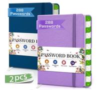 Taccuino Per Password Con Schede Alfabetiche, Taccuino Con Copertina Rigida Per Password E Organizzatore Per L'accesso A Siti Internet, Perfetto Tascabile Per Gli Anziani -viola&blu scuro