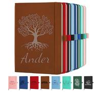 Taccuino personalizzato A5 foderato in pelle rilegato diario per scrivere uomini donne taccuino personalizzabile con nome logo immagine di testo personalizzato blocco diario giornaliero, idea regalo
