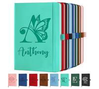 Taccuino personalizzato A5 foderato in pelle rilegato diario per scrivere uomini donne taccuino personalizzabile con nome logo immagine di testo personalizzato blocco diario giornaliero, idea regalo