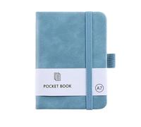 Taccuino piccolo formato A7, taccuino tascabile con chiusura elastica, mini quaderni con portapenne, tasche per diario scolastico, lavori di ufficio (blu)