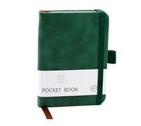 Taccuino piccolo formato A7, taccuino tascabile con chiusura elastica, mini quaderni con portapenne, tasche per diario scolastico, lavori di ufficio (verde)