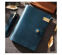 Taccuino Quaderno Diario Quaderno A Spirale In Pelle A5 192 Pagine Copertina Con Serratura Diario Da Ufficio Viaggio Fai-da-te Disegno Fatto A Mano In Stile Semplice Blocco Note(B-BLUE,Square paper)