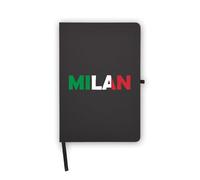 Taccuino souvenir da viaggio con bandiera Milano, pagine bianche, copertina in similpelle, agenda, diario, quaderno di lavoro