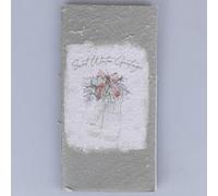 Taccuino verde con decoro natalizio, rilegatura a filo, 11x21 cm