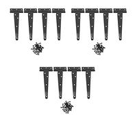 Tacdas 12 PZ Cerniere per Porte Resistenti da 6 Pollici con Cinturino Un T Tee Shed Cerniera per Cancello per Cerniere per Cancelli Nel Legno (Nero)