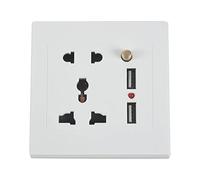 Tacdas 2.1A Dual USB Caricabatteria da Parete Adattatore per Presa di Corrente Universale Interruttore Bianca per Pannello