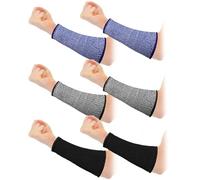 Tacdas 3 Paia di Protezioni per Braccia Nere e Blu e Grigie In HPPE per Pelle Sottile e Lividi, Manicotti Resistenti Ai Tagli per L'Avambraccio, Livello di Protezione 5 Contro le Ustioni Alle Braccia.