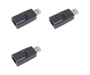 Tacdas 3X Adattatore Ethernet LAN USB A RJ45 Scheda di Rete USB2.0 da 100 Mbps per PC Laptop Desktop DVB Set Top Box Drive-Free Nero