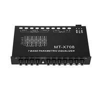 Tacdas Equalizzatore audio per auto a 7 bande, regolabile a 7 bande, amplificatore grafico per auto, con interruttore di ingresso CD/AUX, nero