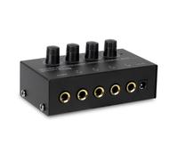 Tacdas Mini Amplificatore Stereo per Cuffie A 4 Canali Ultra-Compatto HA400, Include Convertitore Jack Audio da 6.5mm A 3.5mm, Spina EU