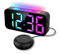 Tacdas Orologio LED con Luce Notturna RGB, Luce D'Atmosfera, Orologio Digitale con Campanella, Alimentazione USB.