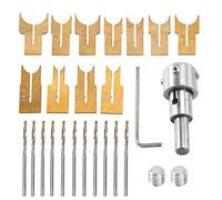 Tacdas Set di Frese con Lama un Sfera per Perline nel Legno Set 24 Pezzi nel Carburo Cementato Perline di Buddha Sferiche Kit di Strumenti per la Lavorazione del Legno