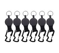 Tacdas Un Scomparsa da 6 Confezioni - Bobina Porta Badge Resistente con Clip Moschettone Multitool, con Nel Acciaio Fino Un 25 Pollici, Nero