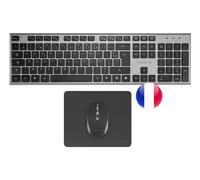 Tacens ZENITH, Combo Wireless 3in1 con Tecnologia DualLink 2.4 GHz, Tastiera a Completo Full-Size con SmartKey Copilot AI, Mouse Ottico 3200 DPI, Tappetino Nanotessile, Lingua Francese, Nero