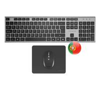 Tacens ZENITH, Combo Wireless 3in1 con Tecnologia DualLink 2.4 GHz, Tastiera a Completo Full-Size con SmartKey Copilot AI, Mouse Ottico 3200 DPI, Tappetino Nanotessile, Lingua Portoghese, Nero
