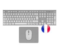 Tacens ZENITH, Combo Wireless 3in1 con Tecnologia DualLink 2.4 GHz, Tastiera a Completo Full-Size con SmartKey Copilot AI, Mouse Ottico 3200 DPI, Tappetino Nanotessile, Lingua Francese, Bianco