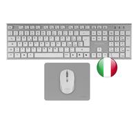 Tacens ZENITH, Combo Wireless 3in1 con Tecnologia DualLink 2.4 GHz, Tastiera a Completo Full-Size con SmartKey Copilot AI, Mouse Ottico 3200 DPI, Tappetino Nanotessile, Lingua Italiana, Bianco