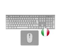 Tacens 6ZENITHWIT tastiera Mouse incluso Casa/ufficio RF Wireless QWERTY Italiano Argento Bianco