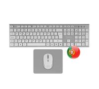 Tacens ZENITH, Combo Wireless 3in1 con Tecnologia DualLink 2.4 GHz, Tastiera a Completo Full-Size con SmartKey Copilot AI, Mouse Ottico 3200 DPI, Tappetino Nanotessile, Lingua Portoghese, Bianco