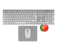 Tacens ZENITH, Combo Wireless 3in1 con Tecnologia DualLink 2.4 GHz, Tastiera a Completo Full-Size con SmartKey Copilot AI, Mouse Ottico 3200 DPI, Tappetino Nanotessile, Lingua Portoghese, Bianco