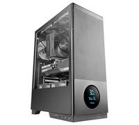 Tacens SAGITTA20, Case PC ATX, Schermo LED con Temperature in Tempo Reale, 3x Ventole 120mm, Vetro Temperato Laterale, Fronte Mesh Metallico Antipolvere, CableHatch, USB-C, Nero