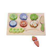 Tachan Set Tagliare-Puzzle in Legno-Include Tagliere con 9 Tipi di Verdure, 795T00848