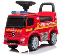 Tachan Veicoli camion dei pompieri Mercedes con suoni e musica, cassetto sotto il sedile per riporre oggetti, pneumatici in gomma, sistema anticaduta, fino a 25 kg, rosso (711T00648)